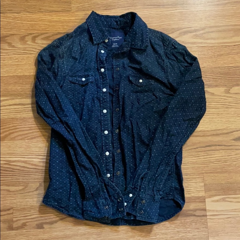 Button-Up Denim-Style Shirt